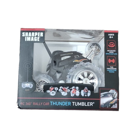 Sharper Image Thunder Tumbler Remote Control 360 Degree Spinning Car Black NEW - Picture 2 of 6